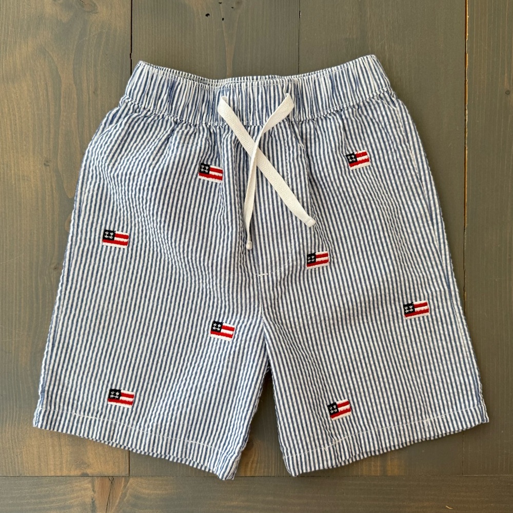 American Flag Seersucker Shorts Size 4